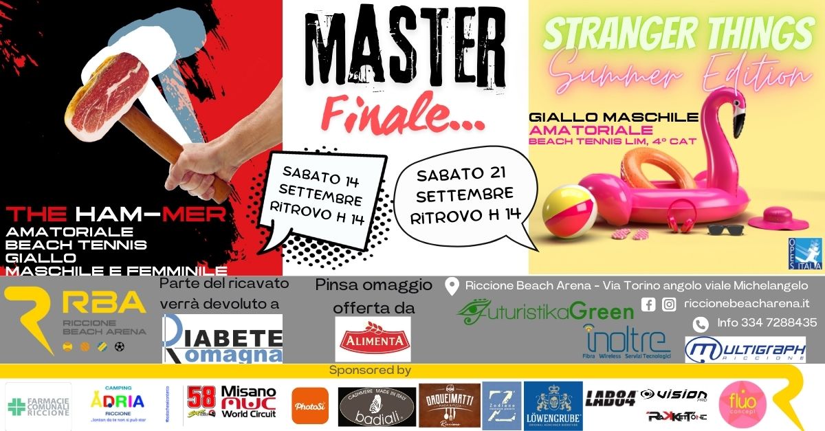 Finali Master Di Beach Tennis – Sabato 14 E Domenica 21 Settembre 2024 Al Riccione Beach Arena